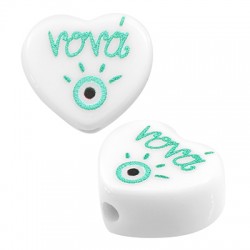 Cuenta Acrílica Ovalada Plana de Plexiglás con ojo Turco 13 x 18/6,8 mm Ø 2 mmφ