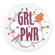 Perle Acrylique Plexi Ronde à dos plat « Girl Power » 31 mm