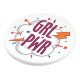 Perle Acrylique Plexi Ronde à dos plat « Girl Power » 31 mm