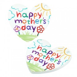 Pendentif en Acrylique Plexi en Forme de cœur « Happy Mother’S day » 35 x 42 mm