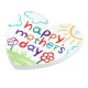 Plexi Acrylic Pendant Heart "happy mother’s day" 35x42mm