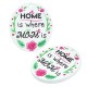 Colgante de Metacrilato Ovalado "HOME is where MOM is" 30x35mm