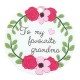 Pendentif rond en Acrylique Plexi « my Favourite Grandma » 40 mm