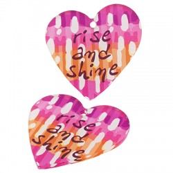 Pendentif en Acrylique Plexi en Forme de cœur « Rise & Shine » 40 mm