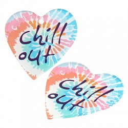 Pendentif en Acrylique Plexi en Forme de cœur « Chill out » 45 mm