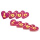 Plexi Acrylic Flatback 4 Hearts "love" 51x15mm
