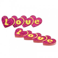 Pieza de Metacrilato 4 Corazones ´´love´´ 51x15mm