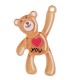 Plexi Acrylic Pendant Bear with Heart 25x37mm