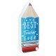 Crayon Décoratif en Acrylique Plexi « Best Teacher » 55 x 117 mm