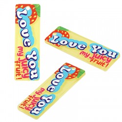 Ciondolo in Plexiglass Acrilico con Gomma da Masticare Love You 15X50 mm