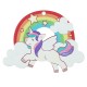 Plexi Acrylic Pendant Rainbow with Unicorn 68x52mm