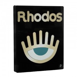 Plexi Acrylic Decorative "Rhodos" with Evil Eye 100x80mm