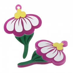 Colgante de Metacrilato Flor 27x35mm
