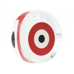 Pendentif rond en Acrylique Plexi avec œil Maléfique 35 mm