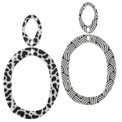 Pendentif Ovale en Acrylique Plexi 46 x 60 mm et 17 x 29 mm (2 Pièces/Ensemble)