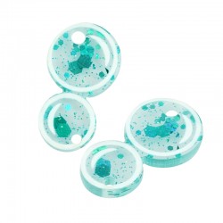 Pendentif rond en Acrylique Plexi avec Bulles 24 x 14 mm