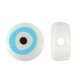 Plexi Acrylic Flat Bead Round with Evil Eye 8mm/4.5mm Ø~2mm