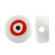 Plexi Acrylic Flat Bead Round with Evil Eye 10mm/5mm Ø2mm