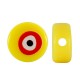 Plexi Acrylic Flat Bead Round with Evil Eye 10mm/5mm Ø2mm