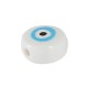 Plexi Acrylic Flat Bead Round with Evil Eye 10mm/5mm Ø2mm