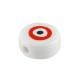 Plexi Acrylic Flat Bead Round with Evil Eye 10mm/5mm Ø2mm