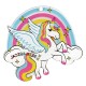 Plexi Acrylic Pendant Rainbow with Unicorn & Cloud 60mm