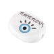 Acrylic Bead Oval “παππούς” with Evil Eye 12x15mm/4mm Ø1.7mm