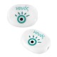 Acrylic Bead Oval “νονός” with Evil Eye 12x15mm/4mm Ø1.7mm