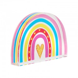 Arcobaleno Decorativo in Plexiglass Acrilico con Cuore 60X42 mm