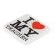 Colgante de Metacrilato Cuadrado "I love my teacher" 45mm