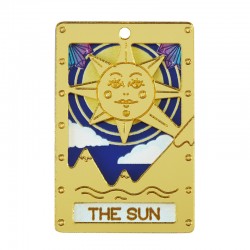 Pendentif Décoratif en Acrylique Plexi Carte de Tarot « THE SUN » 29 x 45 mm