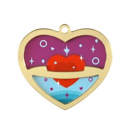 Pendentif en Acrylique Plexi en Forme de cœur 43 x 37 mm