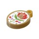 Plexi Acrylic Charm Oval with Flower 15x18mm