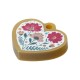 Plexi Acrylic Charm Heart with Flower 21x18mm