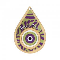 Pendentif en Acrylique Plexi avec œil Maléfique 47 x 68 mm