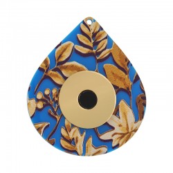 Pendentif en acrylique plexi avec œil maléfique 60 x 70 mm