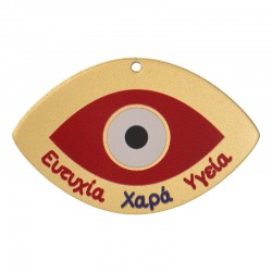 Colgante Acrílico Plexi con Ojo Turco y Deseos 70 x 45 mm