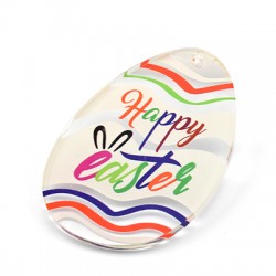 Πλέξι Ακρυλικό Μοτίφ Πασχαλινό Αυγό "Happy Easter" 50x70mm