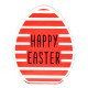 Plexi Acrylic Decorative Egg "HAPPY EASTER" 50x62mm