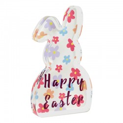 Plexi Acrylic Decorative Bunny "Happy Easter" 58x98mm