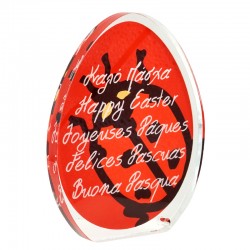 Plexi Acrylic Decorative Egg "Happy Easter" with Ladybug 90x113mm
