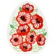 Adorno Metacrilato Huevo Flores Amapolas Mariquita 90x115mm