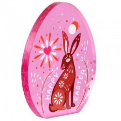 Plexi Acrylic Decorative Egg with Bunny "HAPPY EASTER" 90x115mm