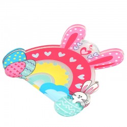 Colgante de Acrílico Plexi con Arcoíris, Huevo de Conejo y Corazón 59 x 56 mm