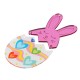 Pendentif en Acrylique Plexi Lapin 34 x 41 mm et œuf 39 x 36 mm (2 Pièces/Ensemble)