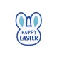 Ciondolo in Plexiglass Acrilico con Coniglietto Happy Easter 53X67 mm