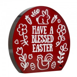 Pollo Decorativo in Plexiglass Acrilico Blessed Easter 80X85 mm