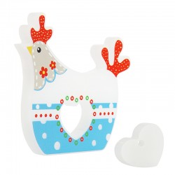 Pollo Decorativo de Acrílico Plexi con Corazón 110 x 98 mm (2 Unidades/Juego)