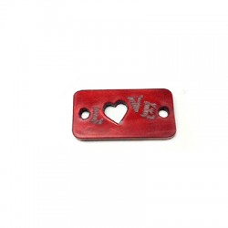 Connettore in Plexi Targhetta Cuore "Love" 20x10mm