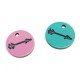 Plexi Acrylic Round Charm Arrow 15mm